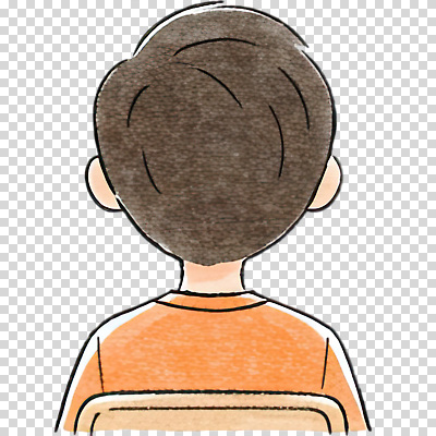 편집이미지 학생 교육 어린이 티셔츠 교실 청소년 수업 앉기 뒷모습 학습 주황색 편안함 집중 PNG 뷰포인트 컬러 컨셉 셔츠 학교 모션 사람 감각 파일형식