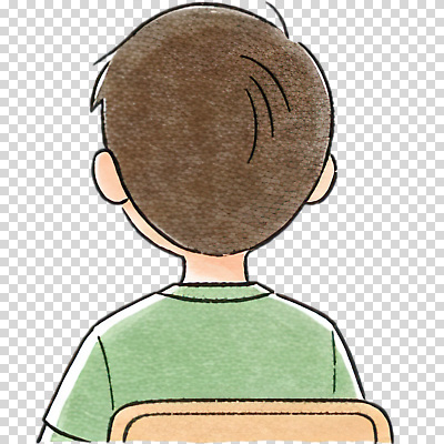 편집이미지 학생 교육 어린이 교실 수업 사람 앉기 뒷모습 초록색 학습 스케치 집중 PNG 뷰포인트 컬러 컨셉 학교 모션 미술 파일형식