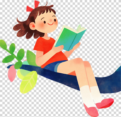 나무 편집이미지 교육 어린이 컬러 모션 자연 하늘 가지 표정 소녀 책 여름 독서 집중 즐거움 PNG 식물 계절 여자 감정 컨셉 채소 사람 생태계 파일형식