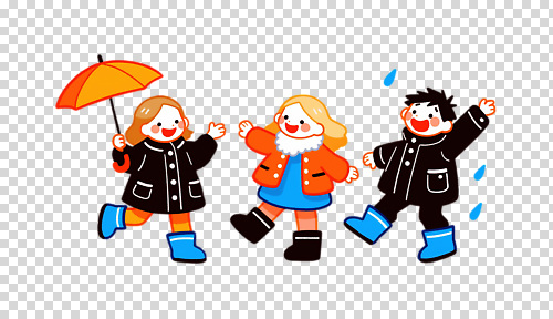 편집이미지 행복 어린이 컬러 우산 놀이 날씨 웃음 친구 걷기 코트 빗자루 즐거움 외출 PNG 감정 관계 모션 표정 사람 외투 청소도구 파일형식