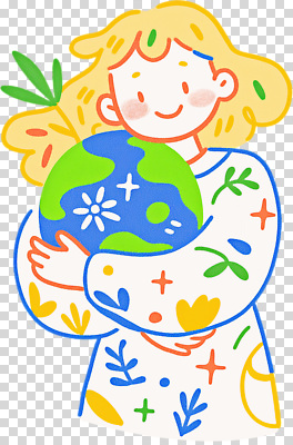 식물 편집이미지 꽃 지구 모션 자연 사랑 웃음 사람 환경 그림 친환경 긍정 PNG 지구의날 기념일 감정 컨셉 표정 생태계 파일형식