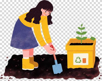 식물 편집이미지 화분 모션 자연 소녀 학습 햇빛 환경 정원 흙 재활용 체험 친환경 생태계 PNG 심기 여자 교육 어린이 컨셉 태양 파일형식