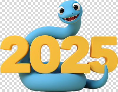 편집이미지 캐릭터 상징 새해 기념 형상 웃음 장식 숫자 귀여움 희망 즐거움 애니메이션 PNG 긍정적 2025년 푸른뱀 문자 감정 컨셉 표정 뱀 연도 파일형식