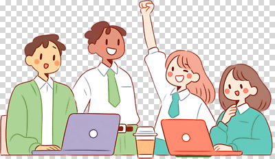 컨셉 비즈니스 관계 전자제품 파일형식 공유경제 회의 아이디어 협력 사무실 긍정 분위기 노트북 셰어링 소통 성공 노력 그룹 모션 동료 편집이미지 PNG