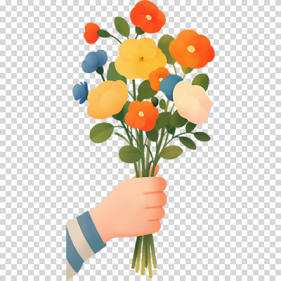 식물 편집이미지 손 꽃 컬러 꽃다발 자연 선물 풍경 장식 다양 원예 PNG 뷰티풀 생동감 싱그러움 다수 취미 신체부위 생태계 파일형식