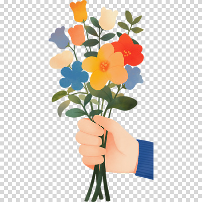 식물 편집이미지 손 꽃 컬러 꽃다발 자연 생명 파란색 노란색 정원 주황색 소중 조화 PNG 뷰티풀 컨셉 신체부위 생태계 파일형식