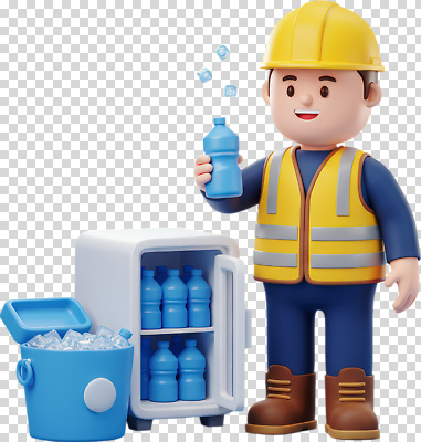 편집이미지 캐릭터 남자 작업복 누끼 안전 파란색 장비 작업장 헬멧 수분 물병 냉장고 PNG 아이템 방수 옷 산업 컬러 사람 가전제품 보호장비 물통 파일형식