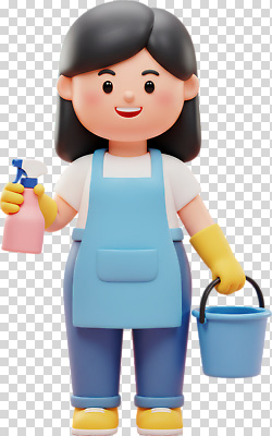 편집이미지 캐릭터 잡화 컬러 가정 미소 누끼 일상 생활 귀여움 만화 청소도구 청소 양동이 분무기 PNG 바닥청소 컨셉 표정 라이프 도구 파일형식