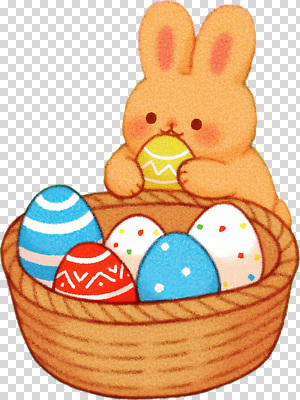 기념일 감정 컨셉 포유류 반려동물 파일형식 토끼 알 바구니 컬러 장식 즐거움 평화 귀여움 동물 크리스마스 부활절 축제 캐릭터 애니메이션 PNG 편집이미지