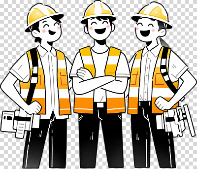 편집이미지 남자 건축 포즈 협력 공사 웃음 친구 에너지 조끼 작업 안전모 긍정 PNG 작업자 컨셉 관계 건설업 표정 사람 외투 헬멧 안전장비 파일형식