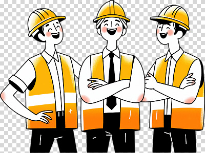 편집이미지 옷 남자 건축 협력 건설업 대화 웃음 조끼 작업 안전모 직원 즐거움 PNG 감정 산업 표정 말하기 사람 외투 헬멧 안전장비 파일형식
