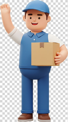 편집이미지 직업 캐릭터 유니폼 웃음 누끼 일상 파란색 상자 귀여움 인사 배달원 고객 배송 서비스 택배 애니메이션 PNG 옷 컬러 컨셉 표정 라이프 운송업 예절 파일형식