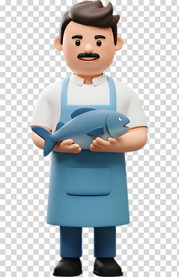 편집이미지 캐릭터 손 디자인 남자 컬러 표정 어류 요리 누끼 사람 주방 식당 신선 조리복 PNG 유니폼 신체부위 상점 수중동물 파일형식