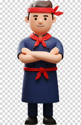 편집이미지 캐릭터 디자인 옷 남자 음식 요리 누끼 캐주얼 주방 식당 요리사 스카프 자신감 만화 PNG 편리함 직업 감정 컨셉 사람 상점 목도리 파일형식