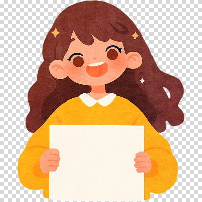 편집이미지 캐릭터 행복 어린이 컬러 갈색머리 미소 소녀 그래픽 귀여움 표현 메시지 스웨터 PNG 헤어스타일 여자 감정 컨셉 상의 표정 사람 파일형식