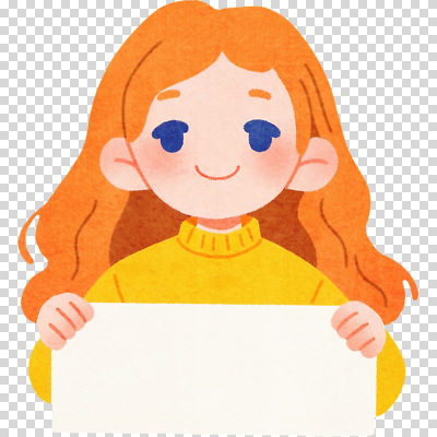 편집이미지 캐릭터 여자 행복 컬러 웃음 청춘 머리 주황색 표현 스웨터 PNG 초상화 감정 컨셉 상의 표정 사람 신체부위 그림 파일형식