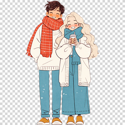 계절 감정 음료 관계 표정 사람 목도리 감각 파일형식 겨울 커피 남자 여자 스카프 웃음 패션 따뜻함 편안함 조화 행복 사랑 커플 편집이미지 PNG