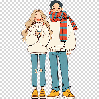 옷 계절 감정 컨셉 관계 표정 파일형식 겨울 사랑 커플 웃음 음료 즐거움 행복 패션 따뜻함 그림 캐주얼 조화 청춘 스타일 편집이미지 PNG