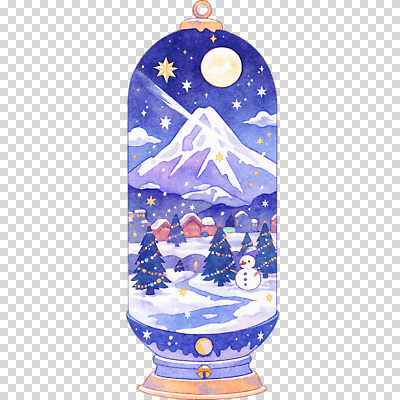 자연요소 나무 계절 기념일 겨울 날씨 풍경 파일형식 눈사람 설경 눈 소나무 산 별 달 그림 예술 백그라운드 크리스마스 장식 편집이미지 PNG