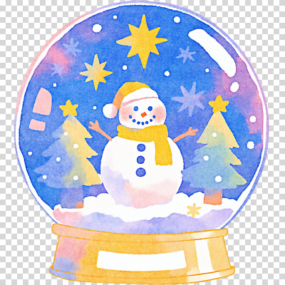 자연요소 식물 계절 기념일 감정 겨울 눈_날씨 풍경 파일형식 눈사람 크리스마스 눈송이 조화 디지털아트 흰눈 나무 별 장식 설경 행복 겨울풍경 기쁨 편집이미지 PNG