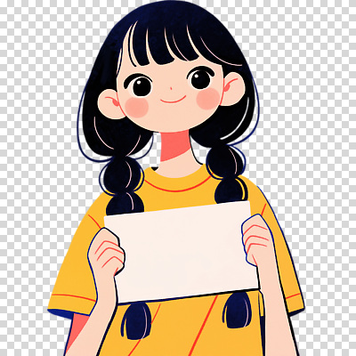 편집이미지 캐릭터 손 행복 포즈 백그라운드 땋은머리 표정 미소 소녀 만화 그림 PNG 헤어스타일 여자 감정 어린이 신체부위 파일형식