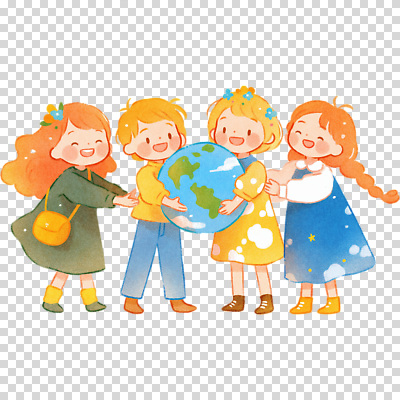 편집이미지 교육 지구 어린이 협력 수채화 웃음 친구 자연보호 생태계 PNG 기후변화 동심 관계 자연 날씨 표정 사람 변화 보호 파일형식