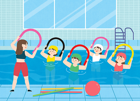 교육 어린이 일러스트 물놀이 수업 수영장 건강 취미 물 여름 운동 강사 수영 도구 그룹 체육 연습 즐거움 액티비티 국내일러스트 AI파일 자연요소 직업 계절 감정 놀이 사람 수상스포츠 파일형식 벡터
