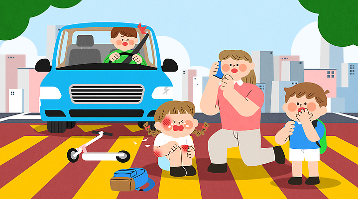 도로 어린이 일러스트 모션 엄마 안내 안전 놀람 도시 횡단보도 불안 걱정 소음 자동차사고 도와주기 복구 응급치료 국내일러스트 AI파일 감정 길 가족 교통시설 표정 사람 치료 소리 보행로 교통사고 파일형식 벡터