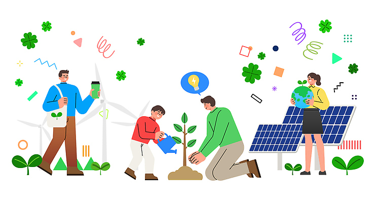 지구 어린이 농업 일러스트 자연 자연보호 풍력에너지 생태계 태양에너지 커뮤니티 나무심기 기후변화 재생에너지 국내일러스트 AI파일 산업 날씨 사람 에너지 변화 그린에너지 보호 심기 파일형식 벡터