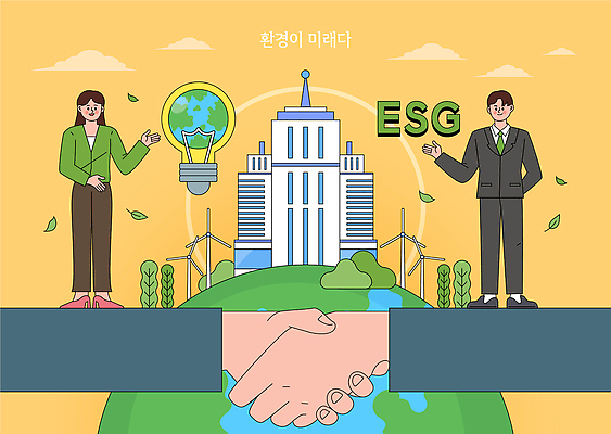 손 지구 일러스트 비즈니스 자연 미래 협력 기술 협상 건물 환경 보호 모던 개발 공감 책임감 ESG 국내일러스트 AI파일 건축물 컨셉 신체부위 생태계 경영 파일형식 벡터