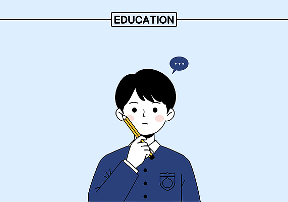 학생 교육 감정 생각 일러스트 학교 상상 청소년 학습 펜 교양 발전 질문 고민 의사소통 창의성 국내일러스트 AI파일 컨셉 사람 필기구 파일형식 벡터