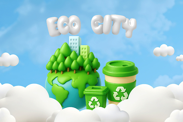 PSD 나무 편집이미지 디자인 지구 그래픽 자연보호 재활용 도시 친환경 생태계 하이테크 애니메이션 클라우드서비스 창의성 이미지편집 편집3D 식물 자연 기술 3D 환경 보호 서비스 파일형식