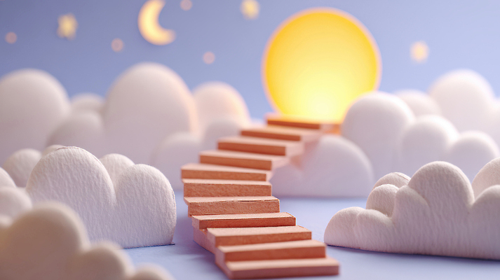 JPG 나무 구름 편집이미지 별 컬러 상상 하늘 조명 풍경 태양 평화 계단 달 창의성 편집실사 AI컴퓨터그래픽 AI콘텐츠 자연요소 식물 컨셉 CG 파일형식