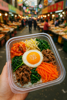 JPG 편집이미지 한식 음식 컬러 채소 재료 반찬 육류 식사 시장 고객 비빔밥 전통시장 간편조리식품 편집실사 AI인물포토 AI콘텐츠 전통 식재료 CG 파일형식 AI포토