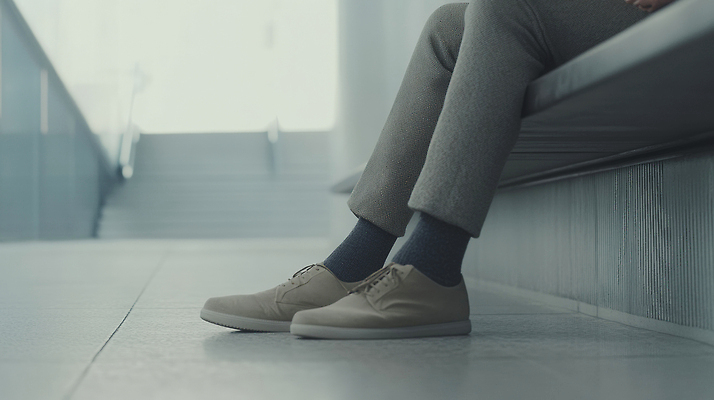 JPG 편집이미지 패션 남자 신발 벤치 탁자 바닥 실내 앉기 평화 공간 편안함 가교 의료성형뷰티 스타일 차분 편집실사 AI인물포토 AI콘텐츠 건축물 가구 컨셉 의자 모션 사람 내부 감각 CG 파일형식 AI포토