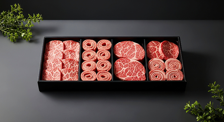 JPG 편집이미지 음식 육류 요리 세트 검은색 전시 신선 고급 배열 부위 고기요리 육회 Marbling 편집실사 AI포토 AI콘텐츠 컬러 컨셉 식재료 생고기 CG 파일형식