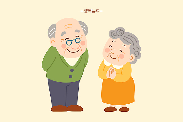 행복 감정 일러스트 관계 동화 친절 기념 따뜻함 사랑 미소 웃음 노후 귀여움 노부부 기쁨 표현 연령 긍정 인연 순간 국내일러스트 AI파일 부부 컨셉 표정 파일형식 벡터