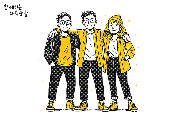 PSD 옷 대학생 상징 일러스트 관계 모션 청소년 함께함 웃음 캐주얼 친구 청춘 모임 그룹 즐거움 주말 동아리 국내일러스트 학생 감정 컨셉 표정 사람 파일형식