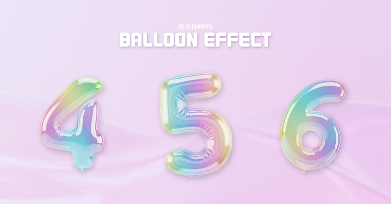 PSD 편집이미지 디자인 컬러 백그라운드 그래픽 장식 장난감 숫자 파티 화려 4 6 그림 5 풍선 효과 이미지편집 편집3D 문자 컨셉 이벤트 3D 파일형식