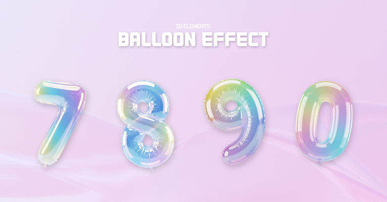 PSD 편집이미지 기념일 백그라운드 기념 이벤트 장식 숫자 파티 생일 풍선 파스텔 색감 생동감 특별함 효과 이미지편집 편집3D 문자 컨셉 학용품 3D 파일형식