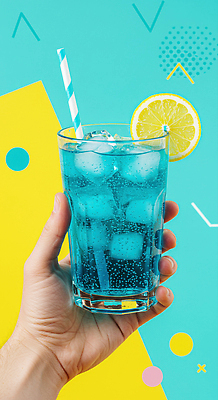 JPG 편집이미지 손 음료 컬러 백그라운드 과일 취미 장식 여름 파란색 얼음 레몬 화사함 의료성형뷰티 편집실사 AI인물포토 AI콘텐츠 자연요소 계절 컨셉 신체부위 CG 파일형식 AI포토