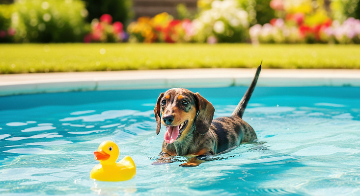 JPG 편집이미지 꽃 행복 반려견 자연 물놀이 놀이 수영장 여름 반려동물 수영 강아지 즐거움 편집실사 AI포토 AI콘텐츠 식물 동물 계절 감정 수상스포츠 개 CG 생태계 파일형식