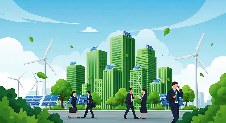 JPG 디자인 건축 이동 일러스트 자연 회의 기술 대화 건물 라이프 환경 도시 직장인 발전 풍력에너지 도심 친환경 태양에너지 경관 국내일러스트 AI일러스트 AI콘텐츠 직업 건축물 컨셉 비즈니스 말하기 풍경 생활 그린에너지 생태계 파일형식