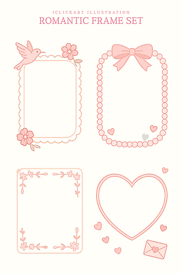 디자인 꽃 리본 예술 컬러 백그라운드 일러스트 캘리그라피 조류 프레임 선물 사랑 그래픽 장식 세트 로맨틱 하트 오브젝트 스타일 국내일러스트 AI파일 모양 식물 동물 감정 컨셉 파일형식 벡터