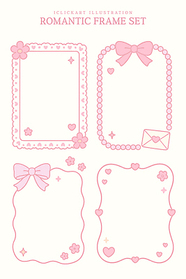 디자인 커플 꽃 감정 리본 예술 분홍색 백그라운드 일러스트 프레임 사랑 장식 귀여움 로맨틱 화사함 소통 국내일러스트 AI파일 카드프레임 식물 컬러 컨셉 관계 파일형식 벡터