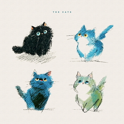 PSD 동물 디자인 감정 예술 컬러 포즈 일러스트 털 귀여움 고양이 표현 스케치 그림 생동감 국내일러스트 컨셉 포유류 미술 반려동물 파일형식