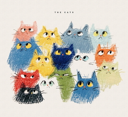 모양 PSD 동물 감정 예술 선 컬러 백그라운드 일러스트 털 표정 귀여움 디지털 고양이 다양 묘사 색채 국내일러스트 다수 컨셉 포유류 반려동물 파일형식