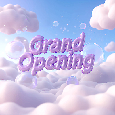 JPG 구름 편집이미지 문자 디자인 백그라운드 이벤트 공간 기쁨 축하 분위기 풍선 파스텔 개업 창의성 편집3D AI컴퓨터그래픽 AI콘텐츠 자연요소 감정 컨셉 학용품 3D 파일형식