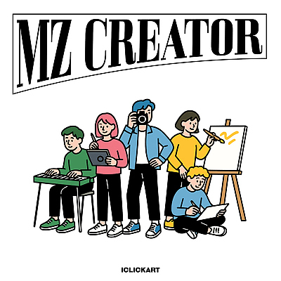 디자인 문화 포즈 일러스트 모션 협력 아이디어 미술 컴퓨터 표현 작업 스케치 그림 창의성 크리에이터 MZ세대 국내일러스트 AI파일 직업 컨셉 문화예술 전자제품 세대 파일형식 벡터 1인미디어