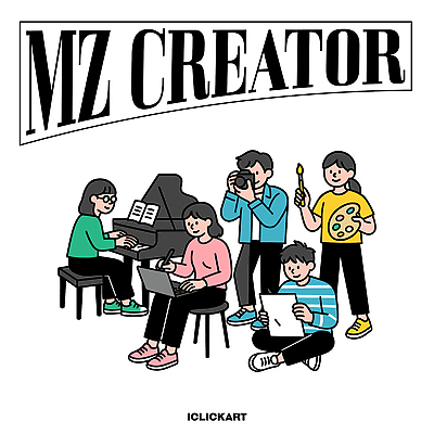 문화 예술 음악 일러스트 모션 협력 미술 취미 청춘 촬영 표현 피아노 즐거움 그림 창의력 창작 MZ세대 상호작용 국내일러스트 AI파일 감정 컨셉 문화예술 건반악기 세대 파일형식 벡터